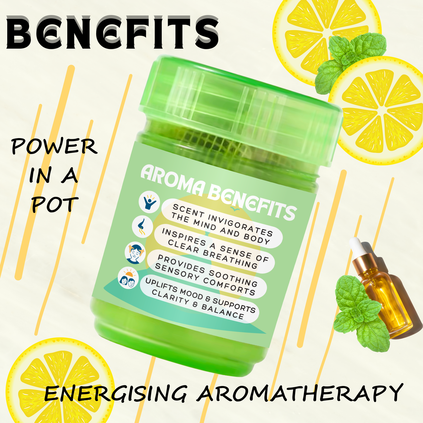 Breevio Aromas β Lemon π β Energising Aromatherapy Wellness Pot