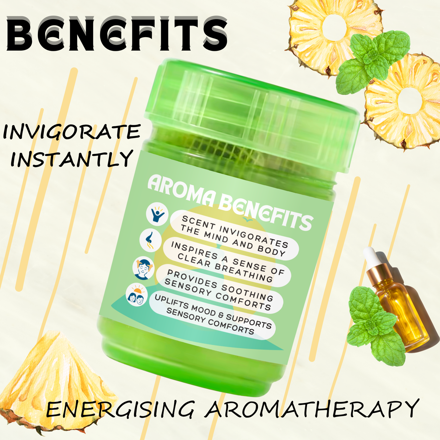 Breevio Aromas β Pineapple π β Energising Aromatherapy Wellness Pot